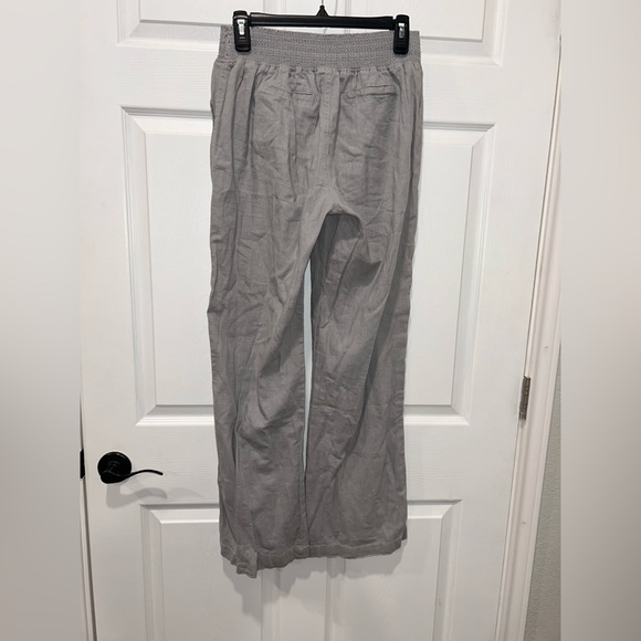 Kiss & Cry Linen Blend‎ Gray Pants With Pockets Size Large - Picture 3 of 5